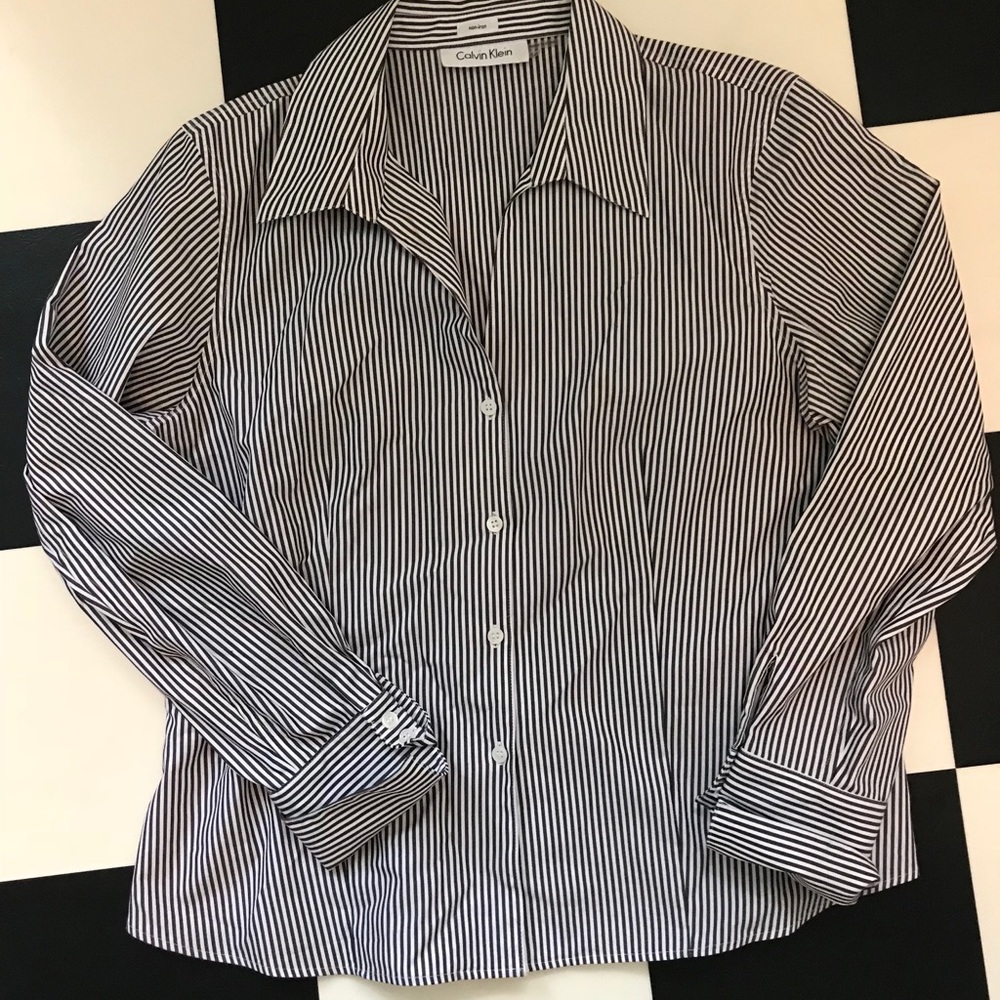 Black and white button down
